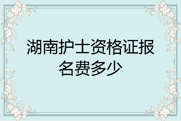 湖南护士资格证报名费多少