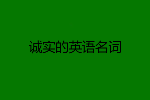 诚实的英语名词