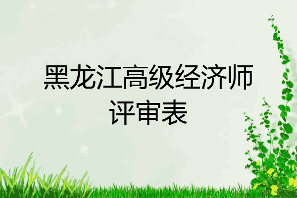 黑龙江高级经济师评审表