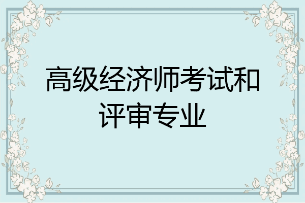 高级经济师考试和评审专业