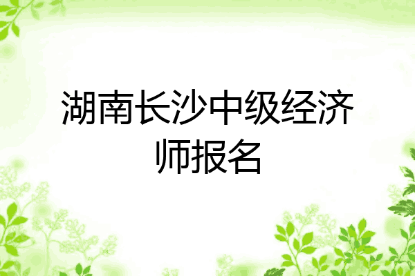 湖南长沙中级经济师报名