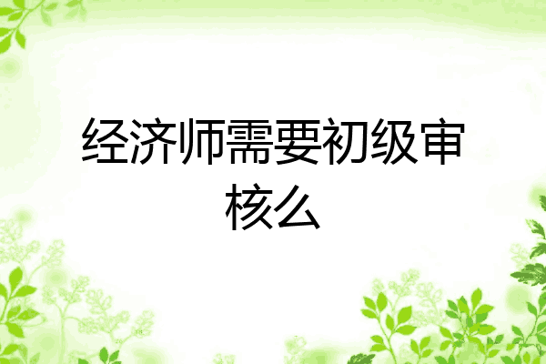 经济师需要初级审核么