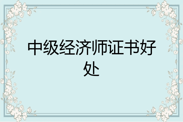 中级经济师证书好处