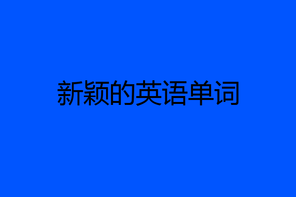 新颖的英语单词