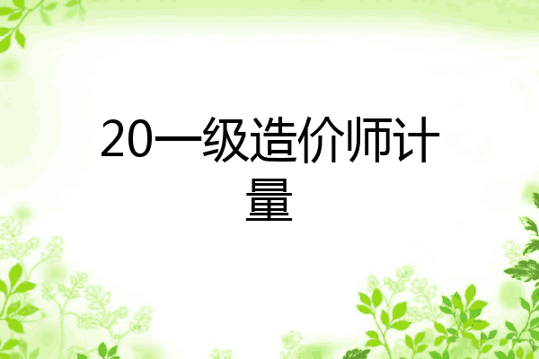 20一级造价师计量