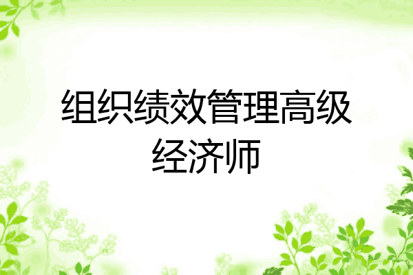 组织绩效管理高级经济师