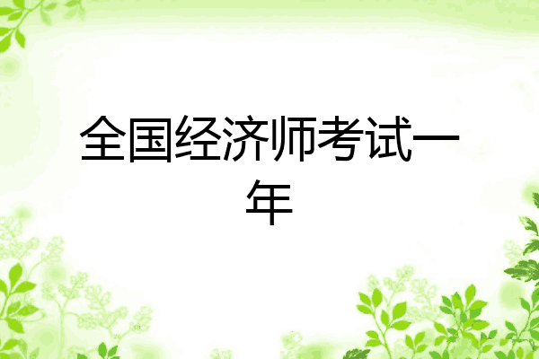 全国经济师考试一年