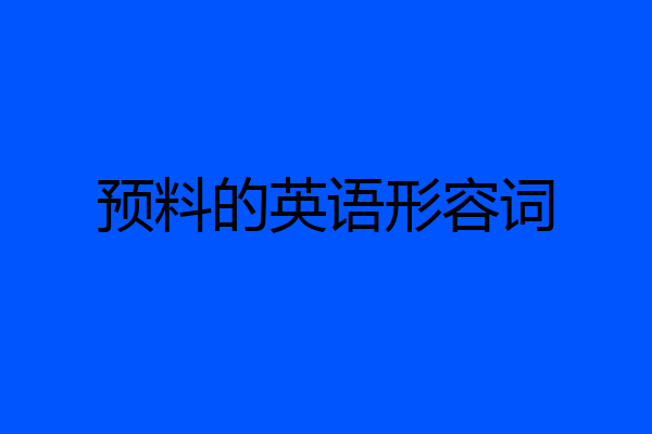 预料的英语形容词