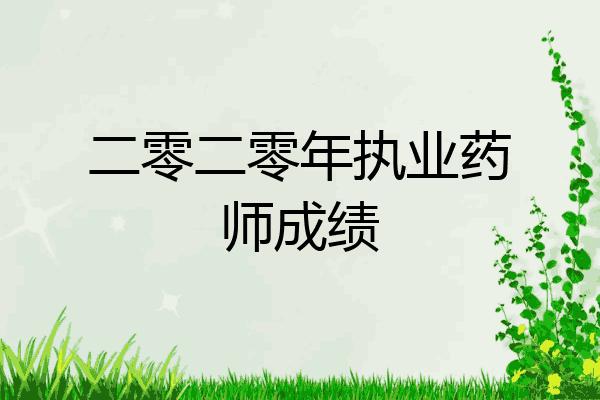 二零二零年执业药师成绩