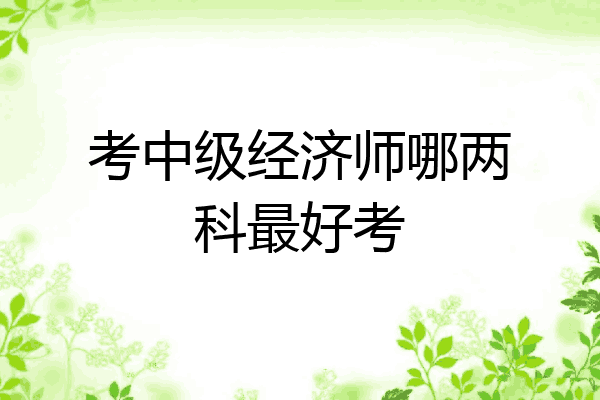 考中级经济师哪两科最好考