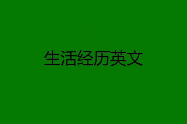生活经历英文