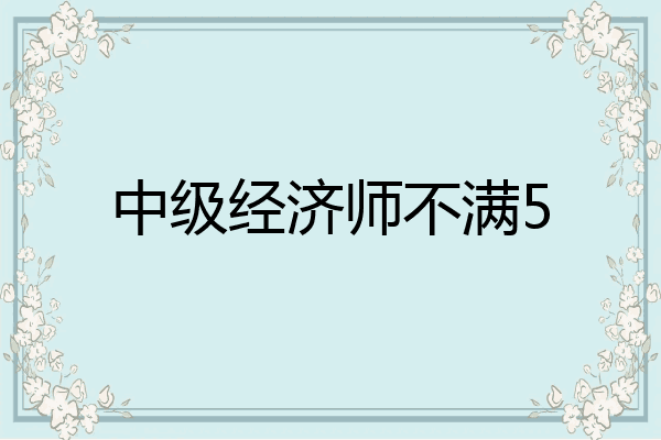 中级经济师不满5