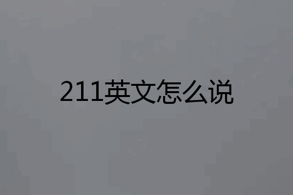 211英文怎么说