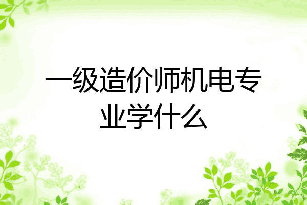 一级造价师机电专业学什么
