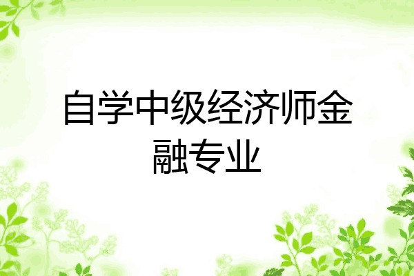 自学中级经济师金融专业