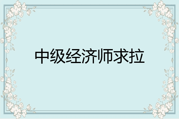 中级经济师求拉