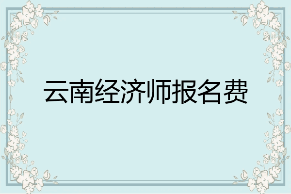 云南经济师报名费