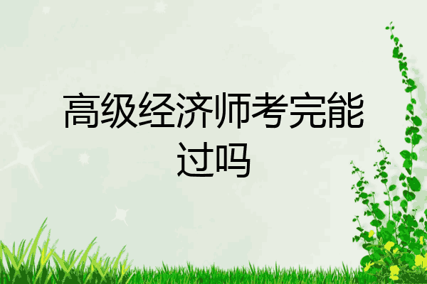 高级经济师考完能过吗