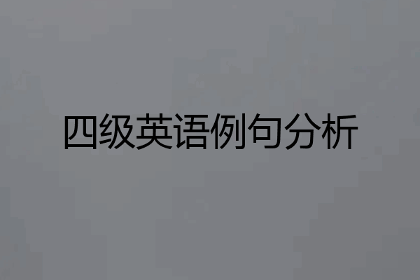 四级英语例句分析