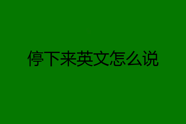 停下来英文怎么说