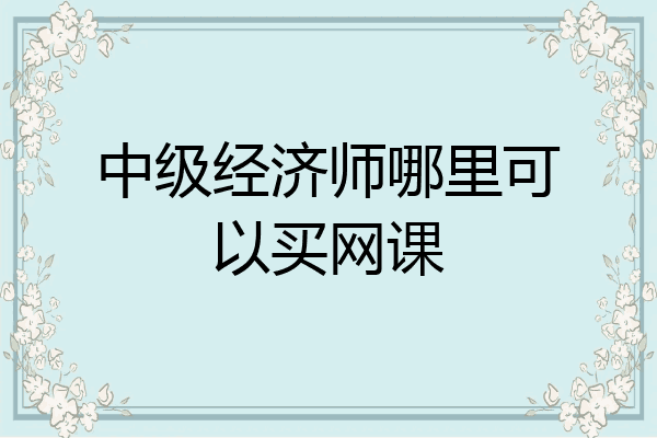 中级经济师哪里可以买网课
