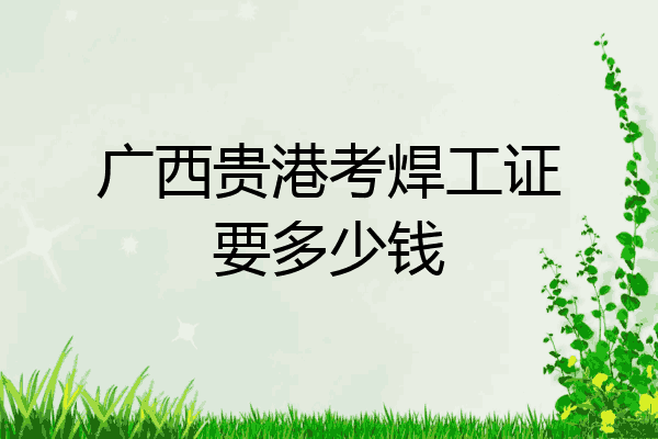 广西贵港考焊工证要多少钱