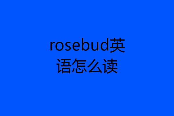 rosebud英语怎么读