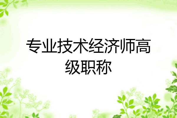 专业技术经济师高级职称