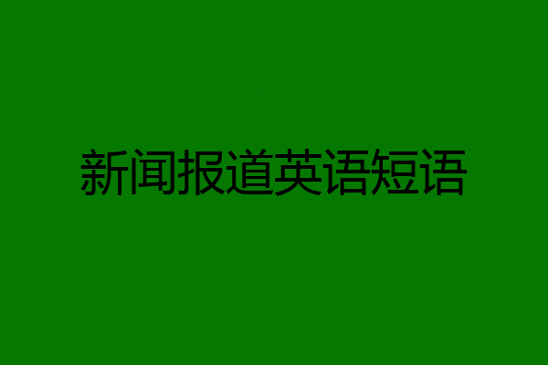 新闻报道英语短语