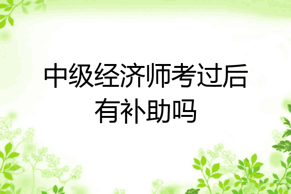 中级经济师考过后有补助吗
