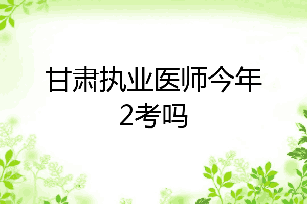 甘肃执业医师今年2考吗