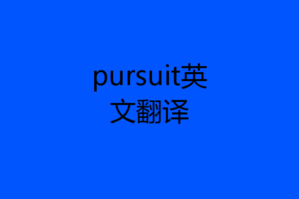 pursuit英文翻译