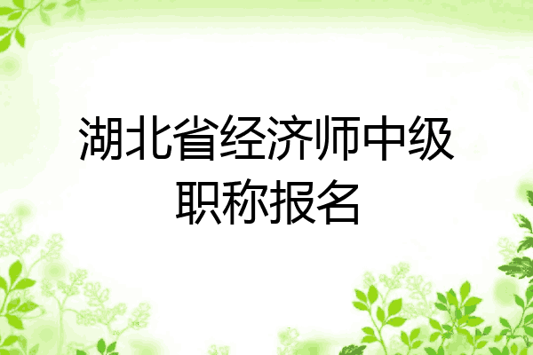 湖北省经济师中级职称报名