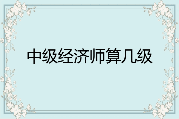 中级经济师算几级