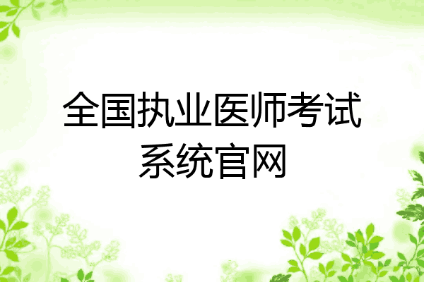 全国执业医师考试系统官网