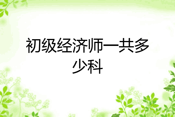 初级经济师一共多少科