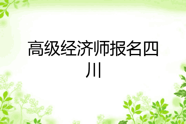 高级经济师报名四川