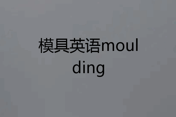 模具英语moulding