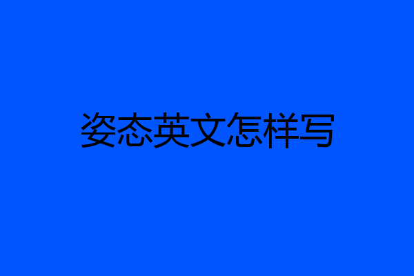 姿态英文怎样写
