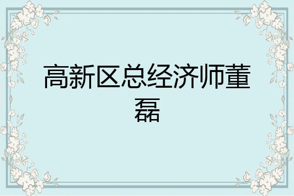 高新区总经济师董磊