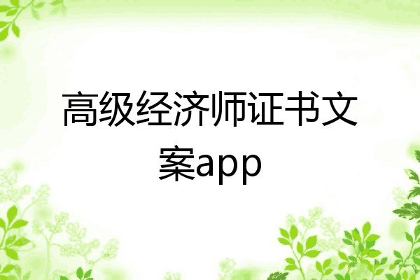 高级经济师证书文案app