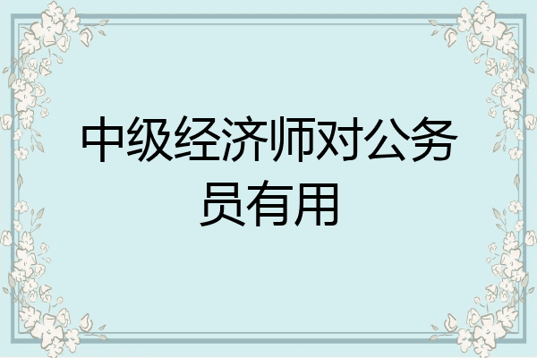 中级经济师对公务员有用