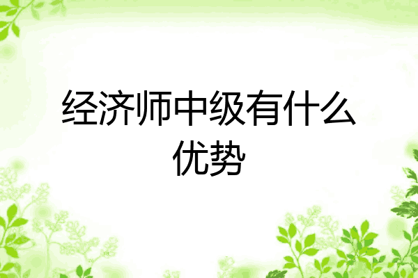 经济师中级有什么优势