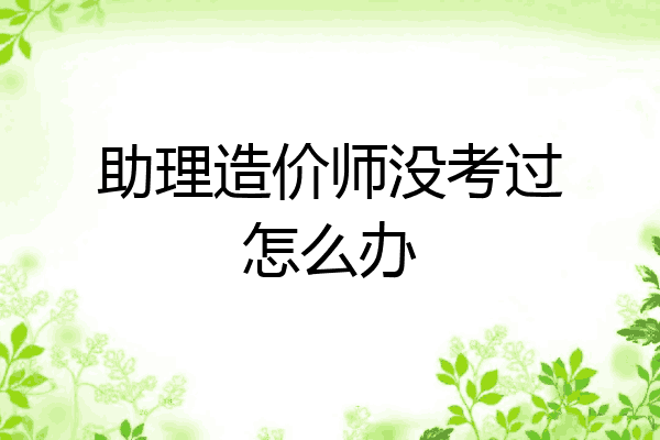 助理造价师没考过怎么办