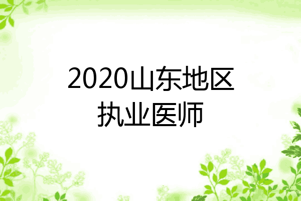 2020山东地区执业医师