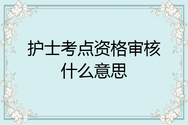 护士考点资格审核什么意思