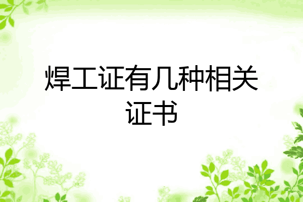 焊工证有几种相关证书