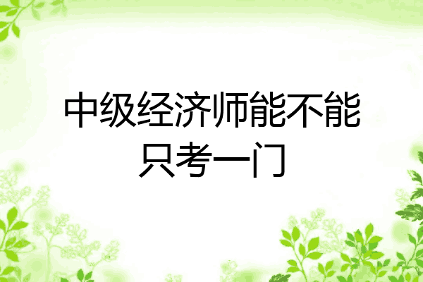 中级经济师能不能只考一门