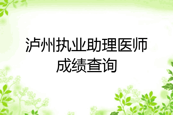 泸州执业助理医师成绩查询