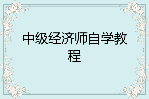 中级经济师自学教程